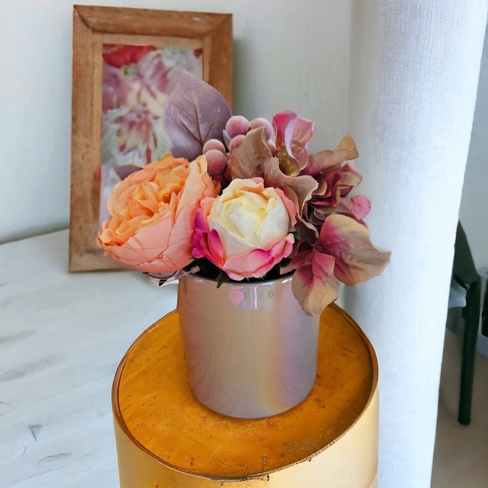 Faux Floral Arrangement with Pot